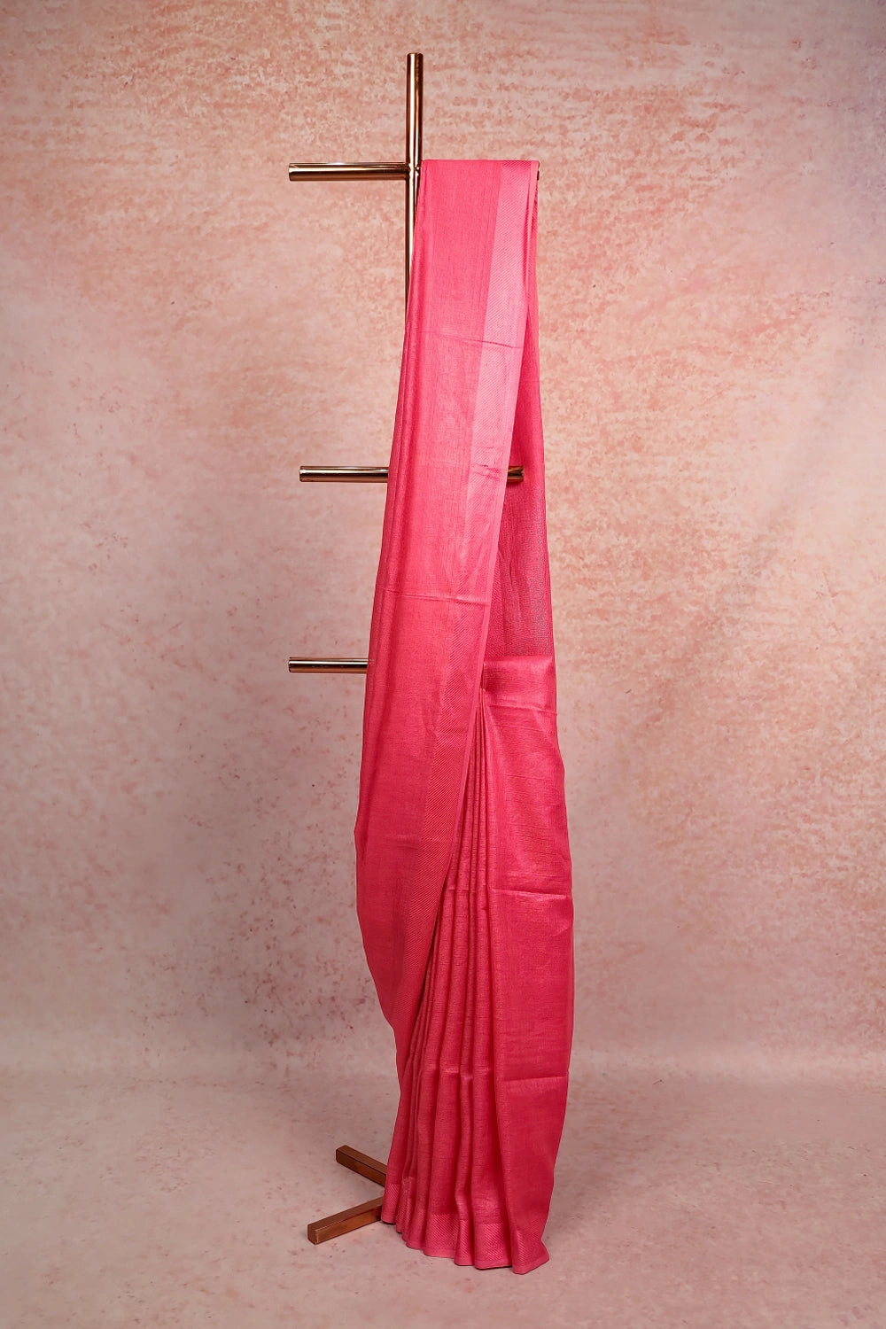 Pink Semi Linen Saree