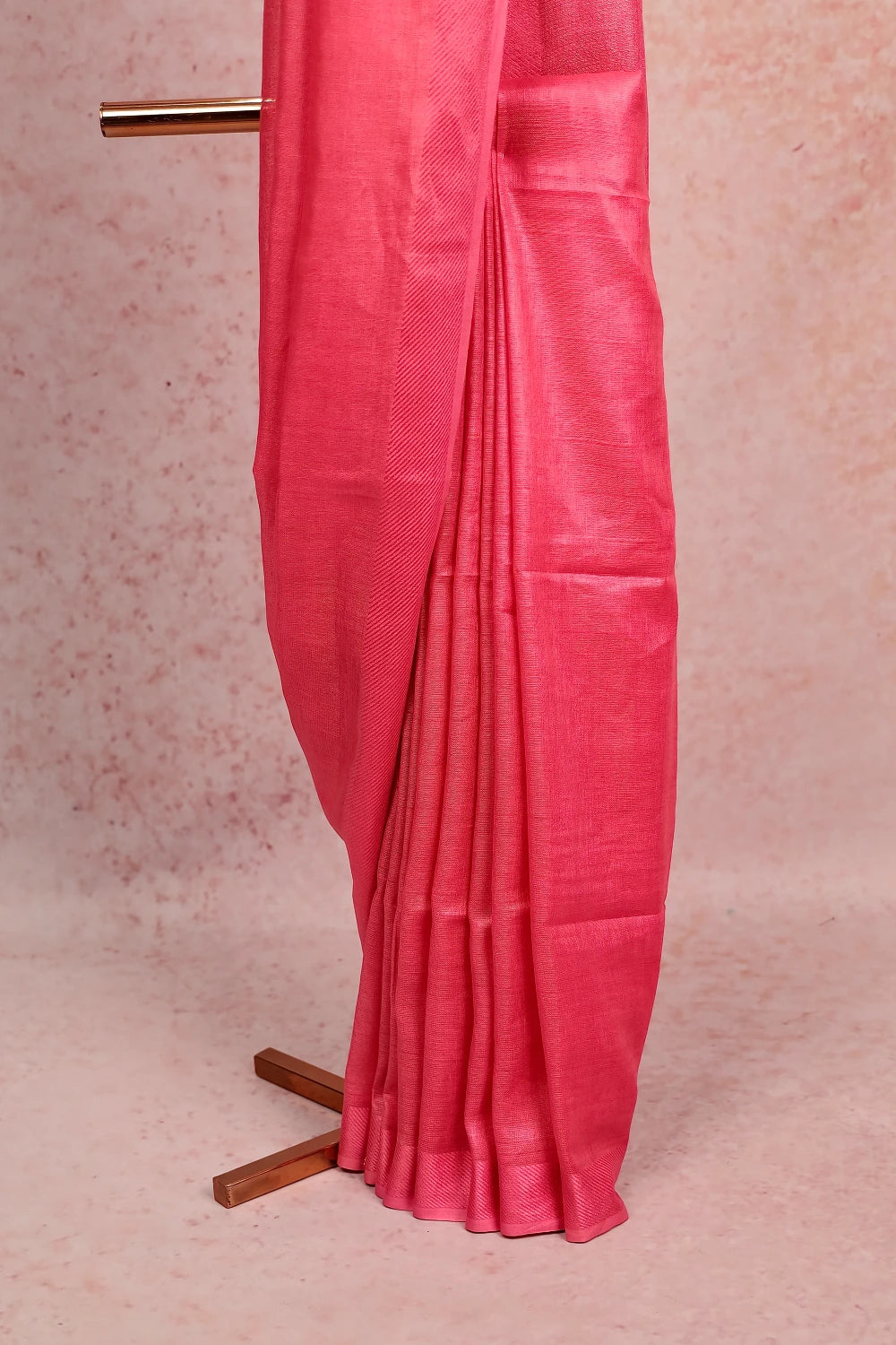 Pink Semi Linen Saree