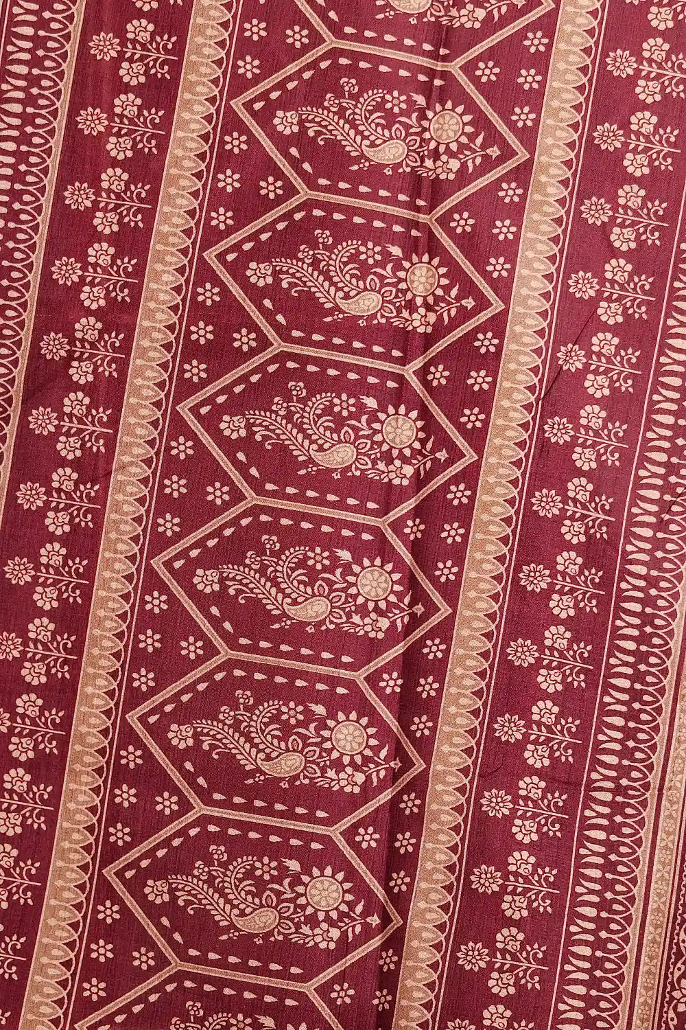 Wine Red Semi Silk Saree