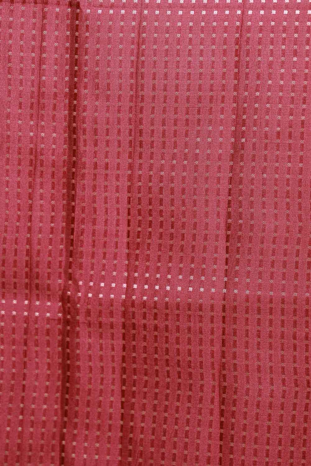 Maroon Semi Jute Saree - Seematti