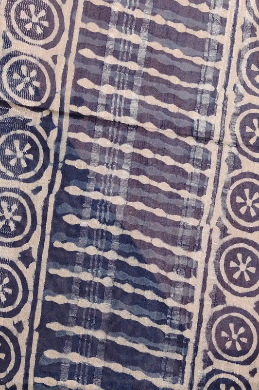 Indigo Semi Linen Saree