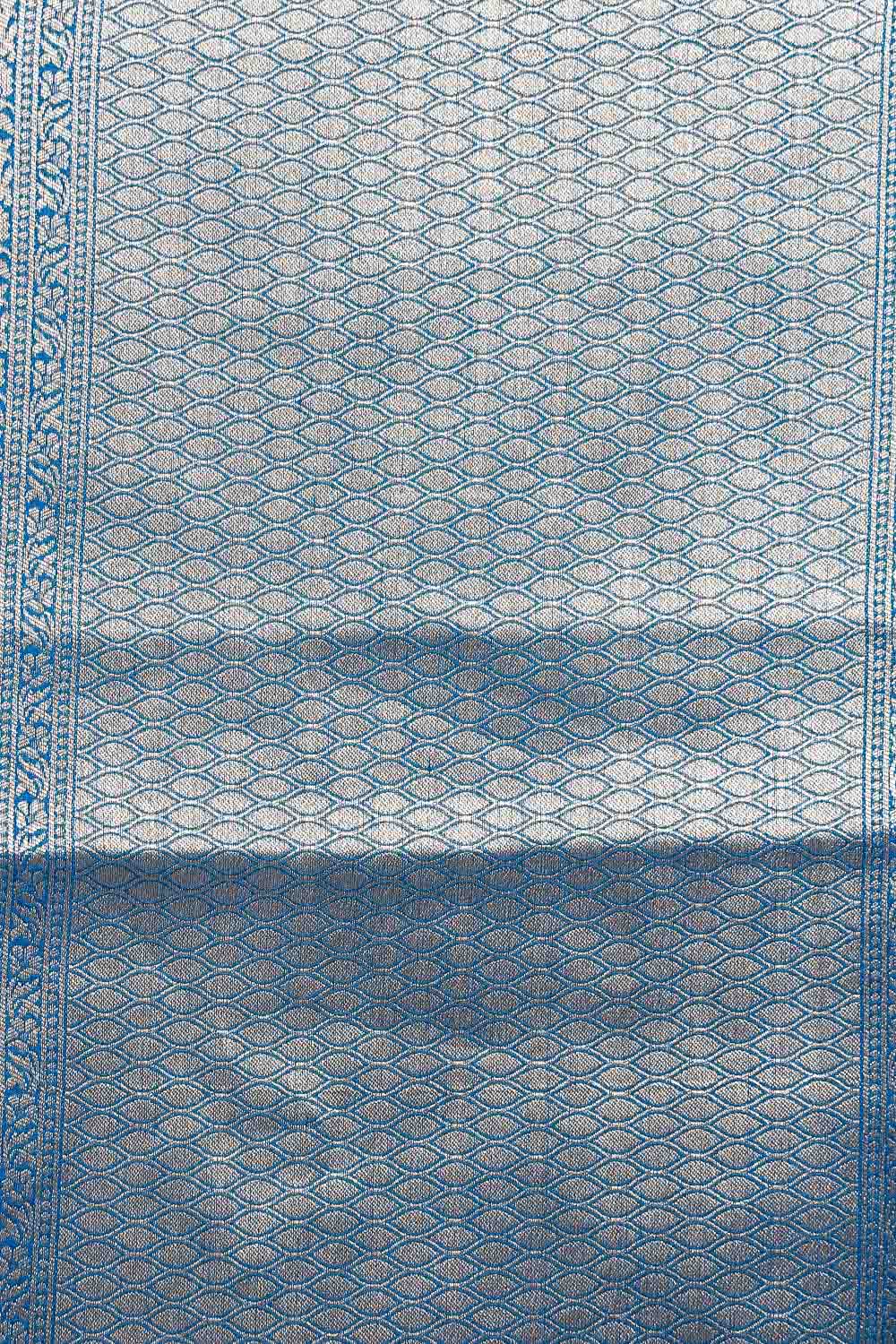 Blue Semi Jute Saree