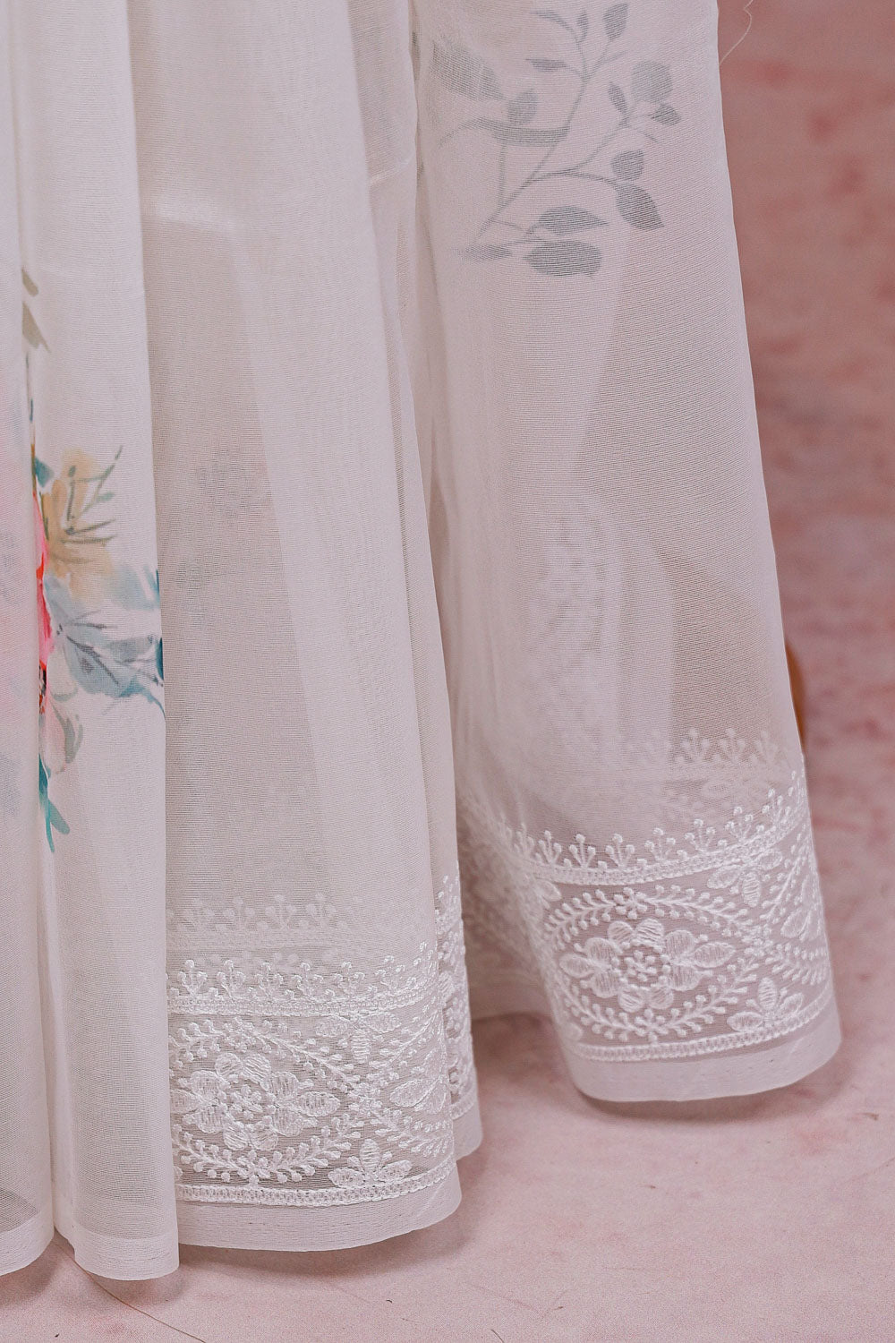 White Semi Organza Saree