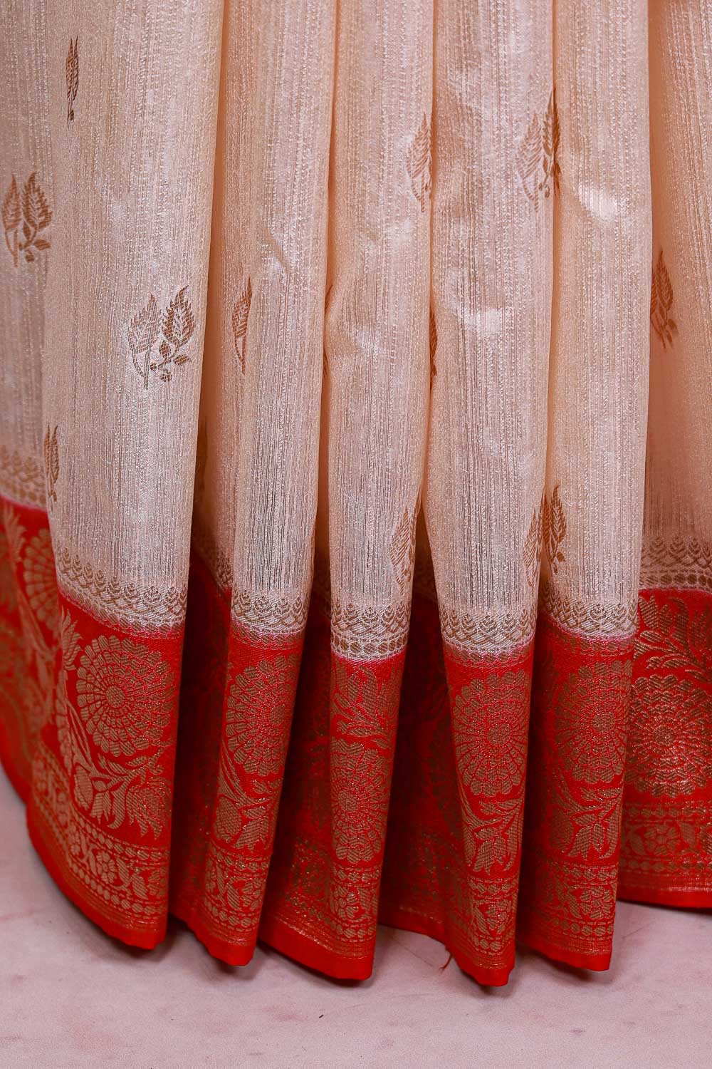 Cream Semi Jute Saree