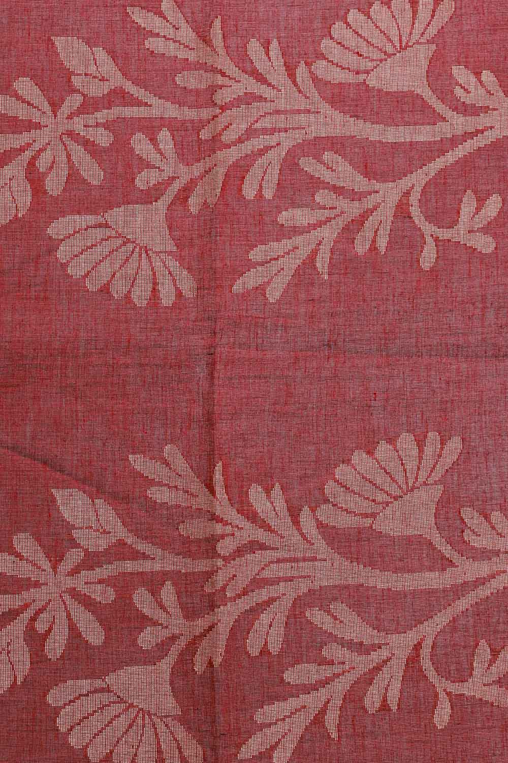 Maroon Mul Cotton Saree