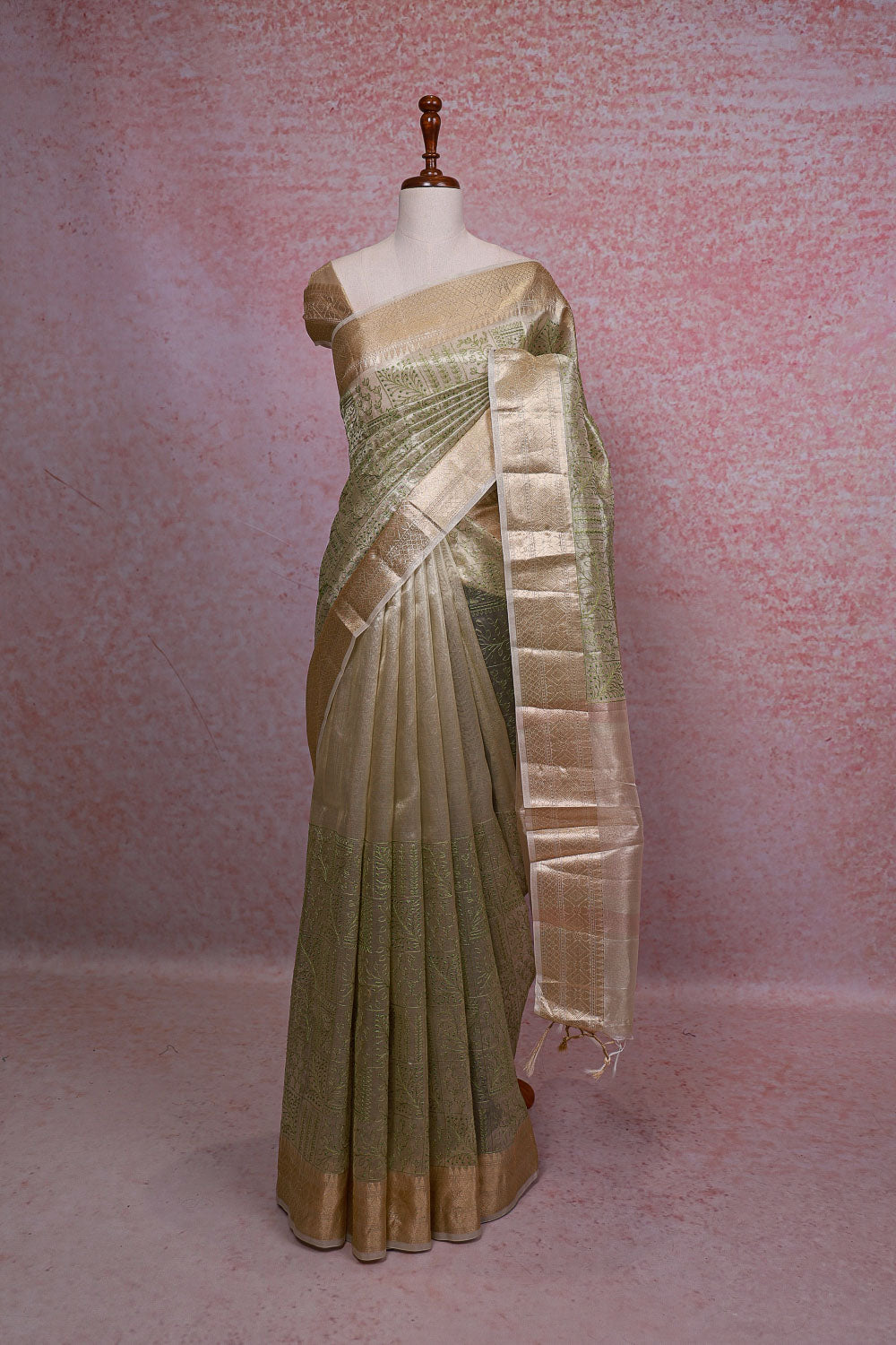 Gold Semi Tissue Saree