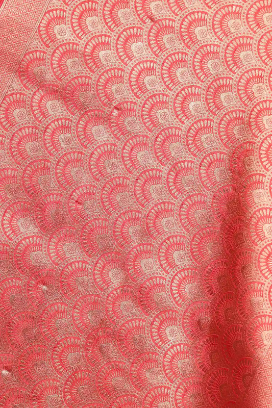 Peach Semi Jute Saree
