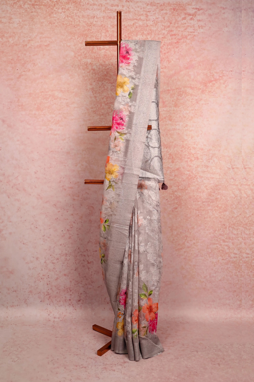 Grey Semi Silk Saree