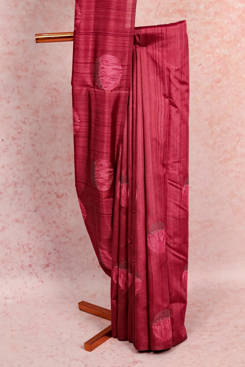 Onion Pink Semi Jute Saree