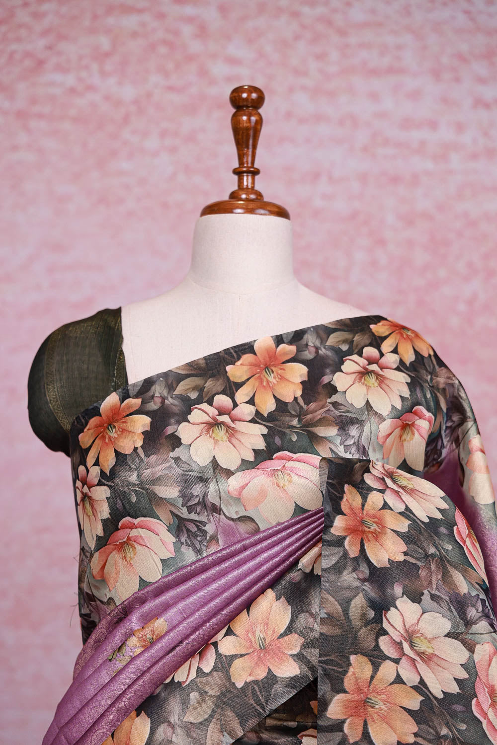 Lavender Semi Silk Saree