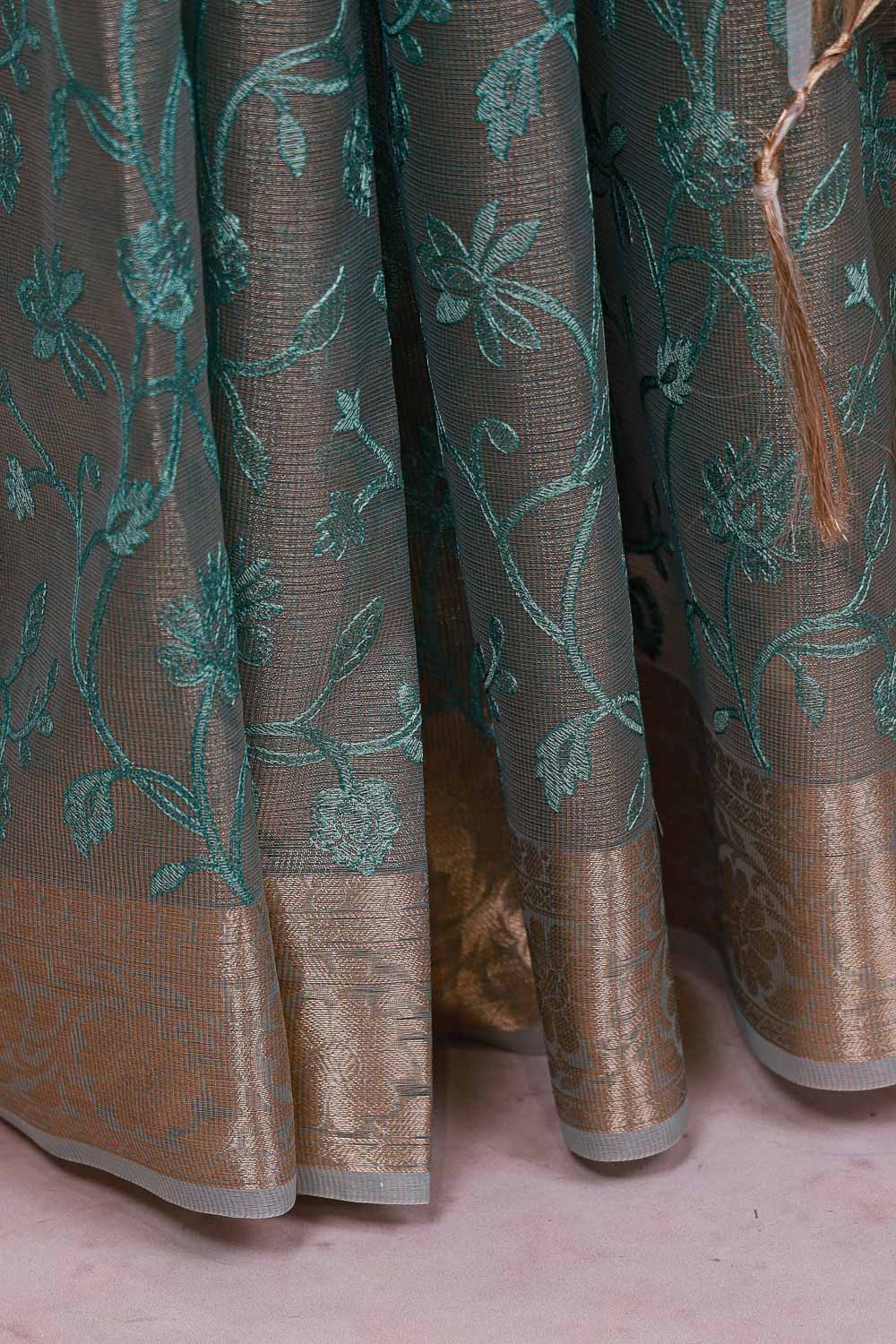 Pastel Blue Tissue Kota Saree