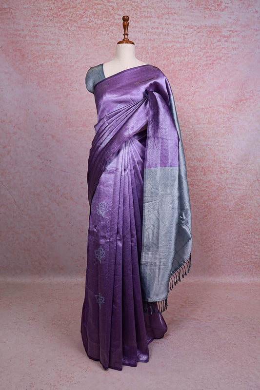 Purple Semi Silk Saree