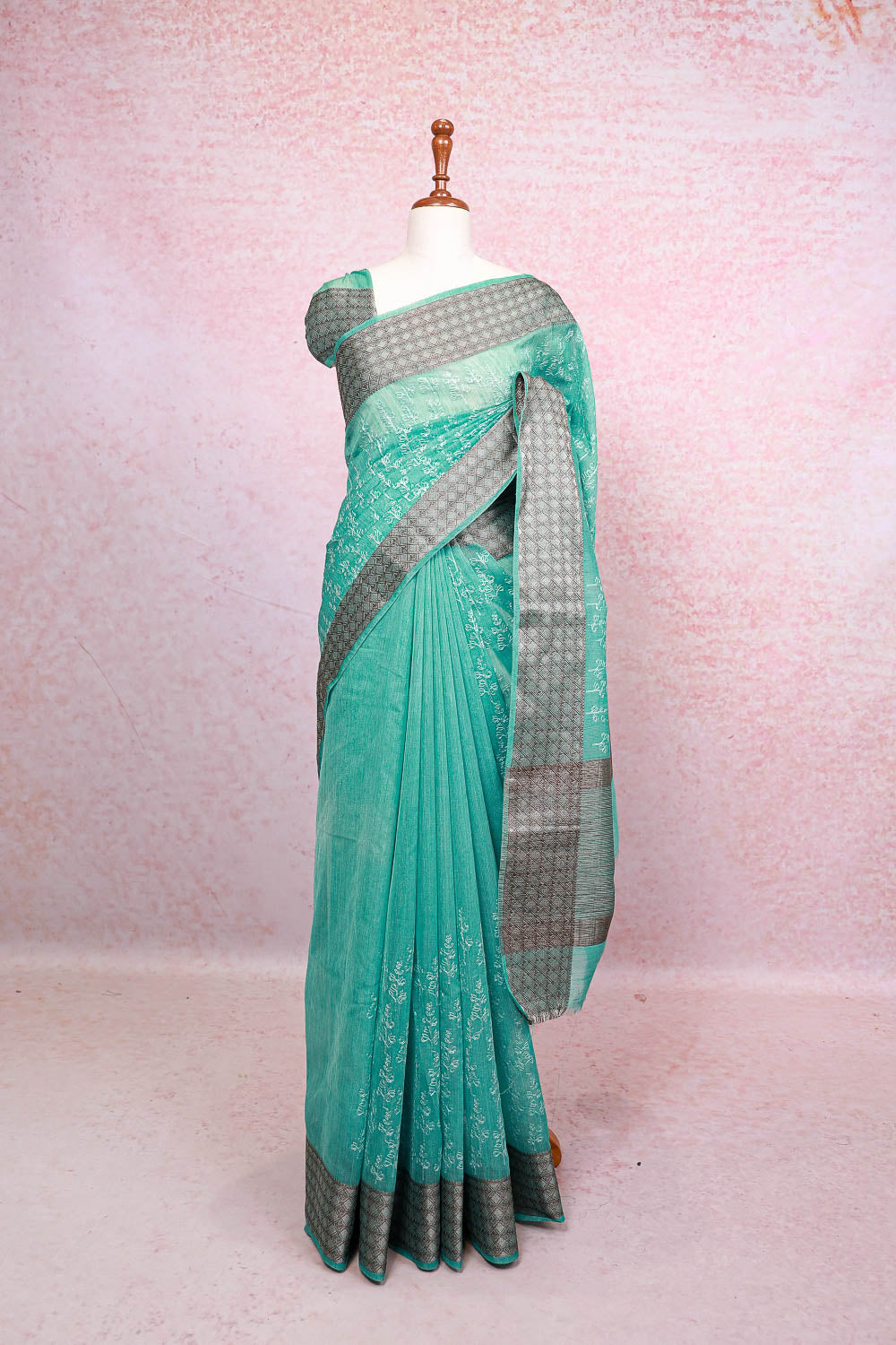 Green Semi Jute Saree