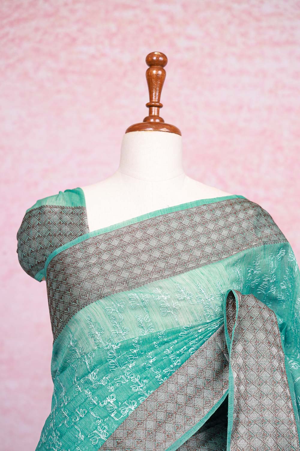 Green Semi Jute Saree