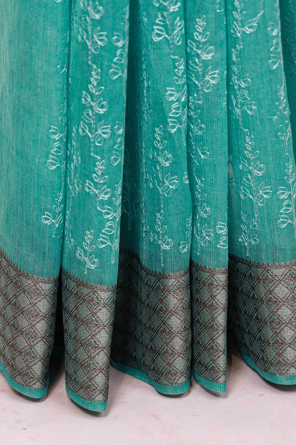 Green Semi Jute Saree
