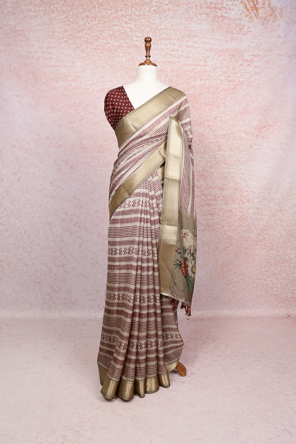 Grey Semi Silk Saree