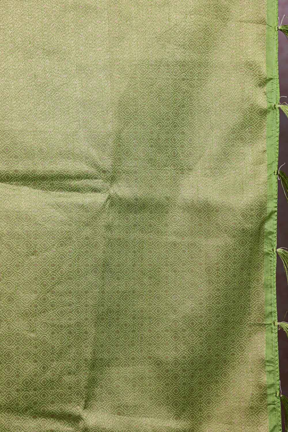 Parrot Green Semi Tussar Saree
