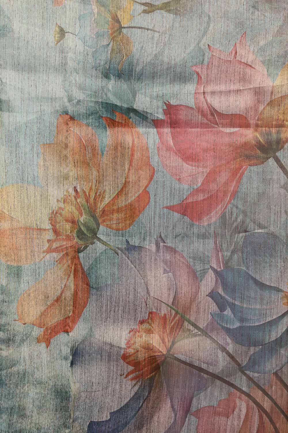 Sea Green Semi Tissue Saree