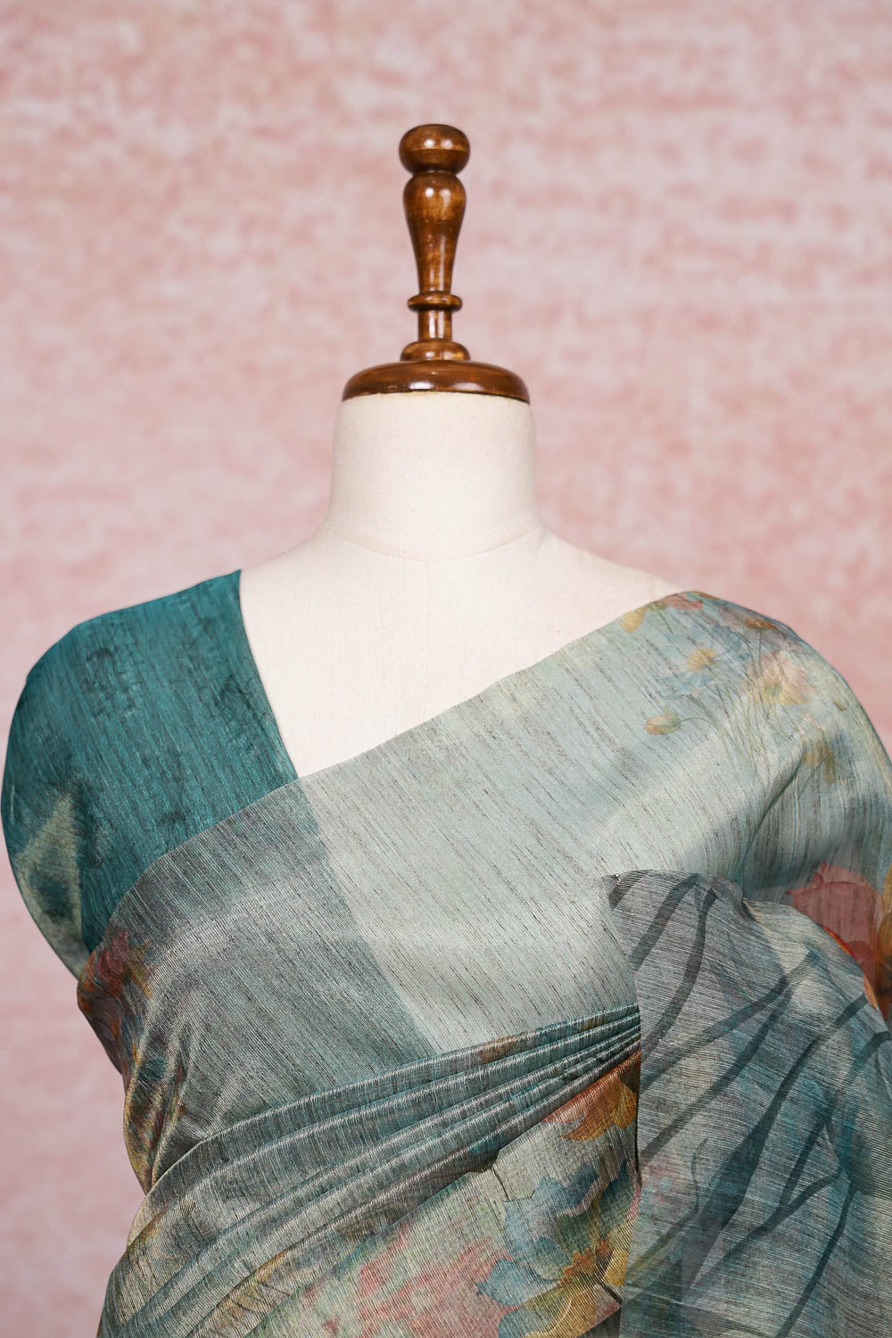 Sea Green Semi Tissue Saree