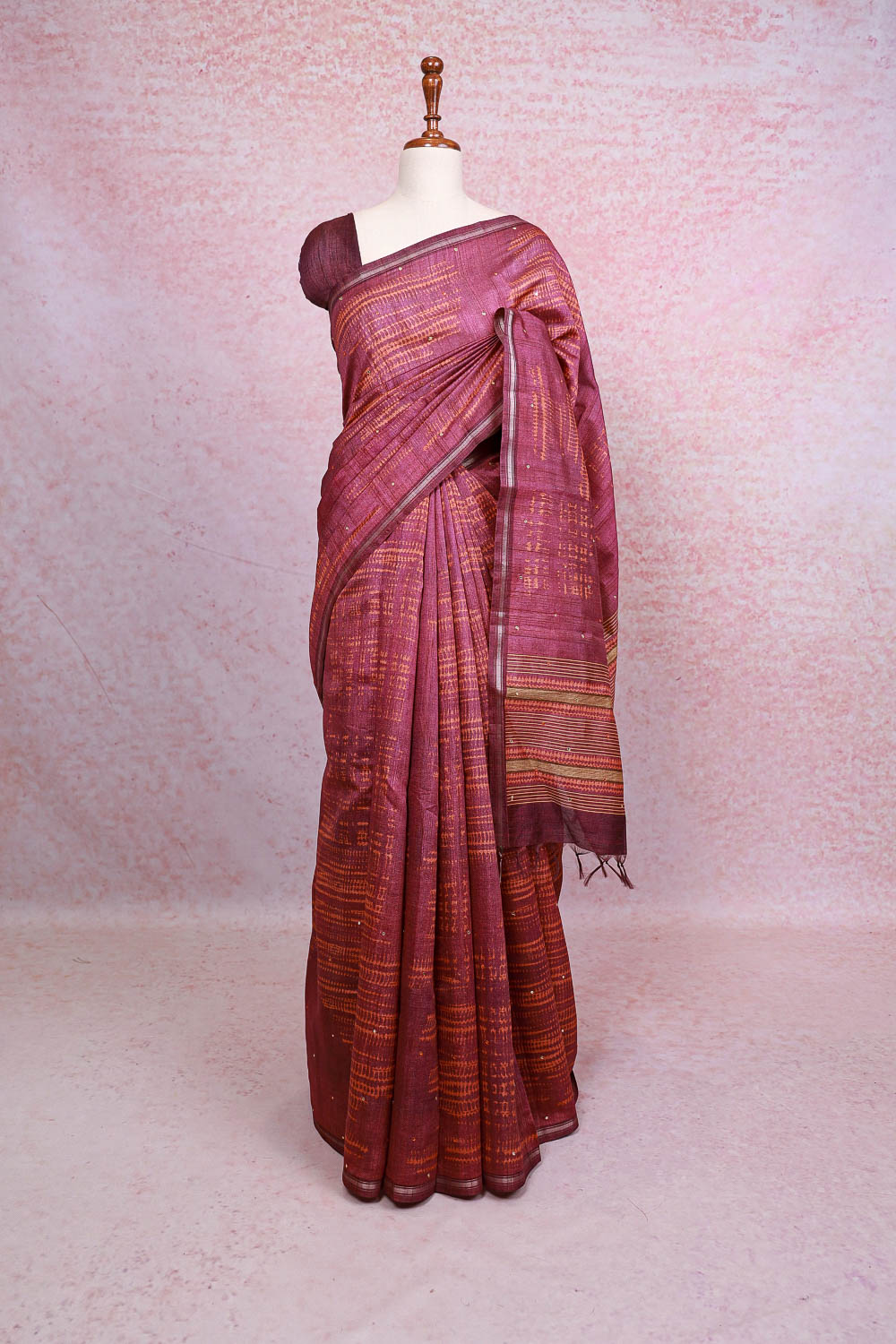 Violet Semi Jute Saree