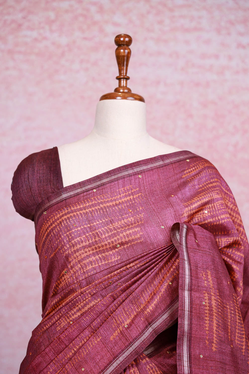 Violet Semi Jute Saree