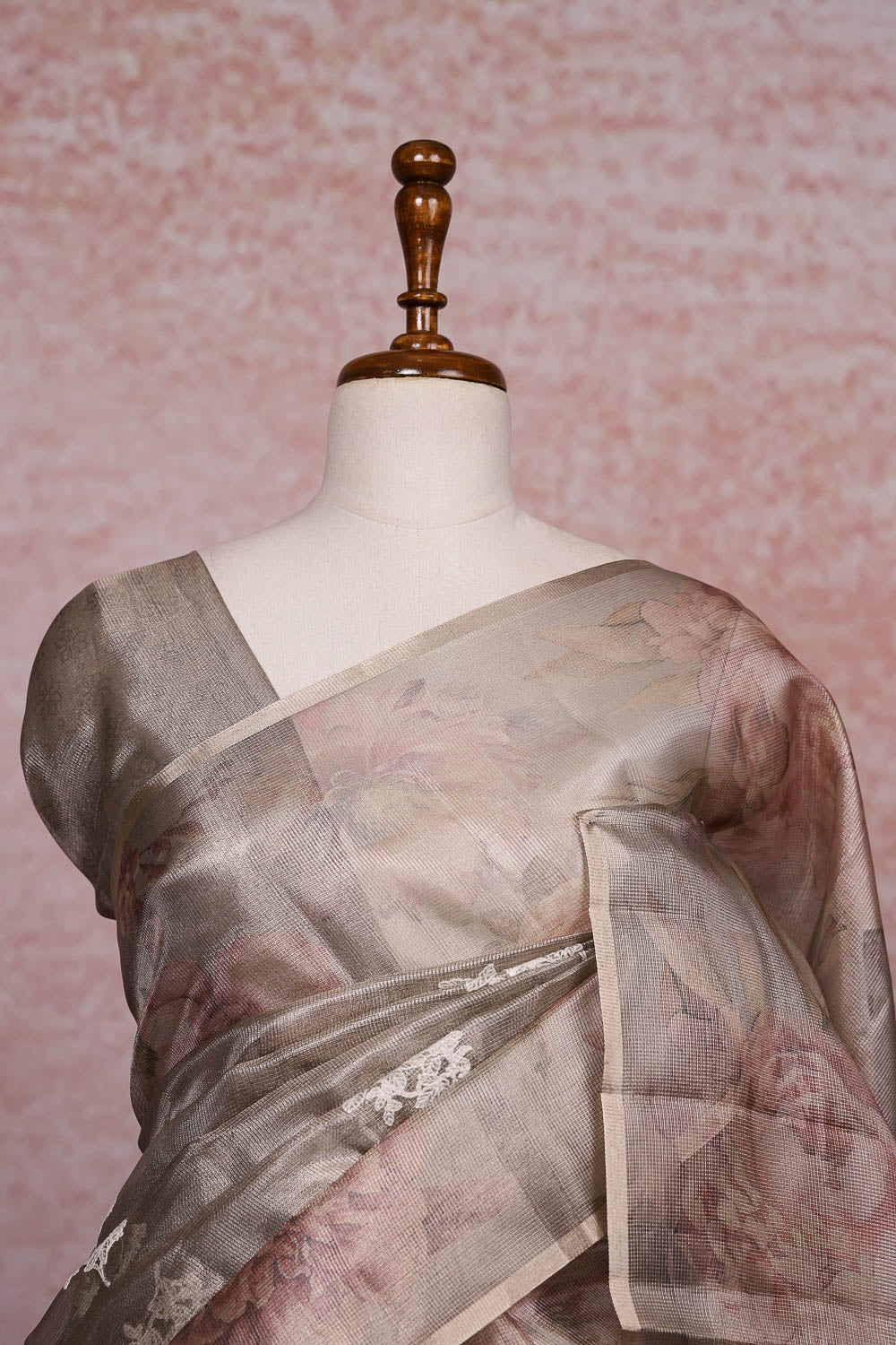 Golden Chikku Semi Tissue Saree
