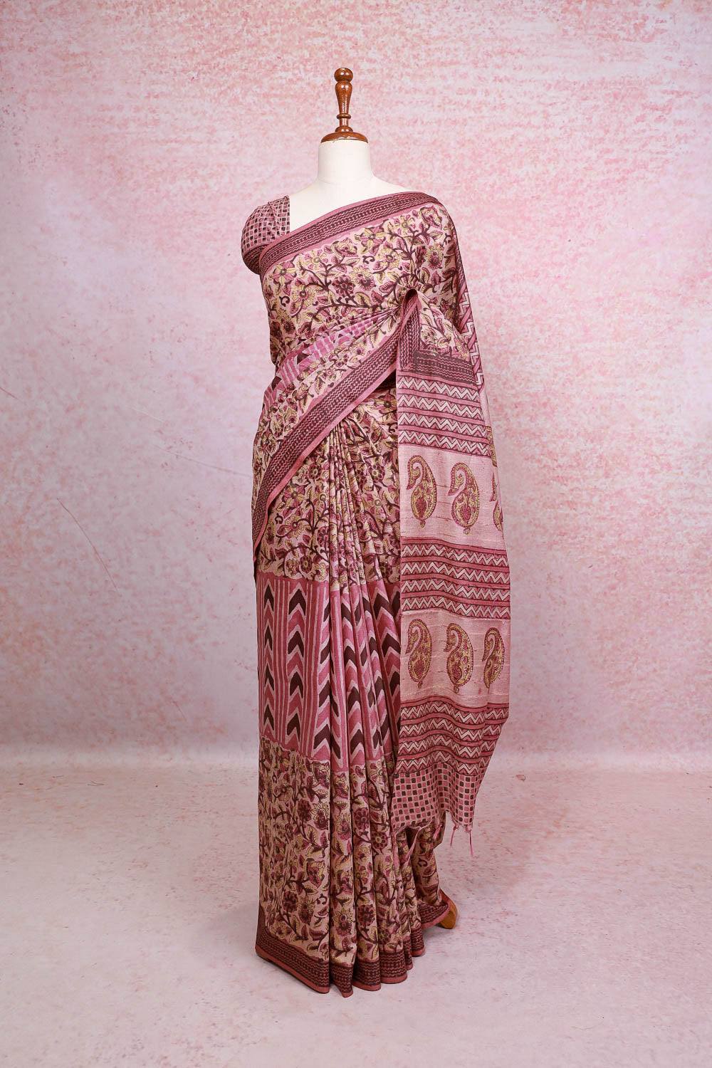 Onion Pink Soft Cotton Saree