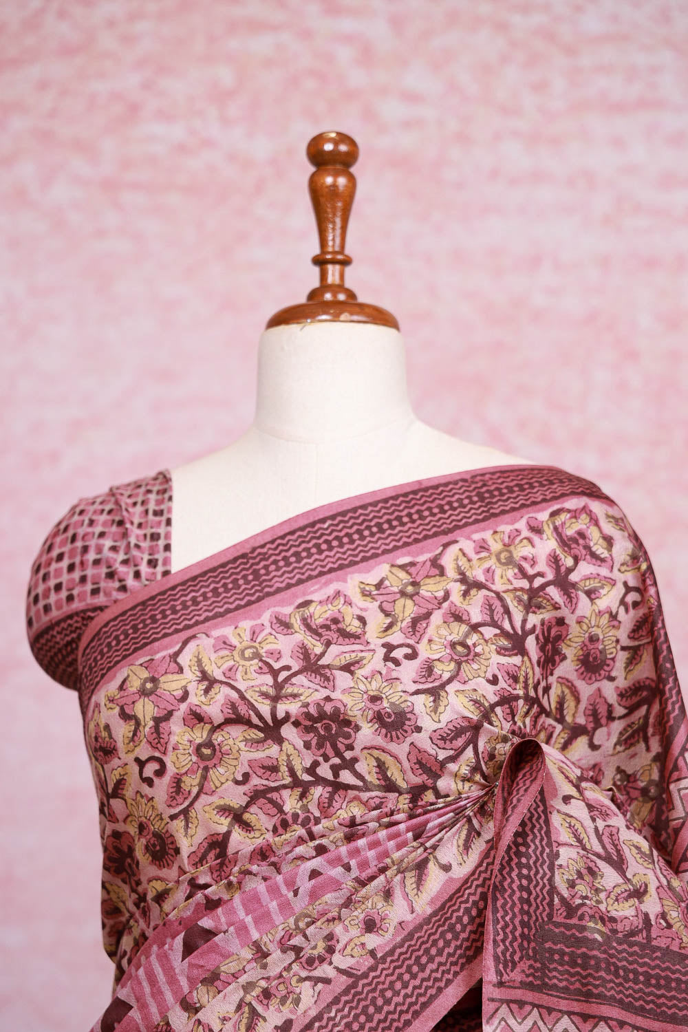 Onion Pink Soft Cotton Saree