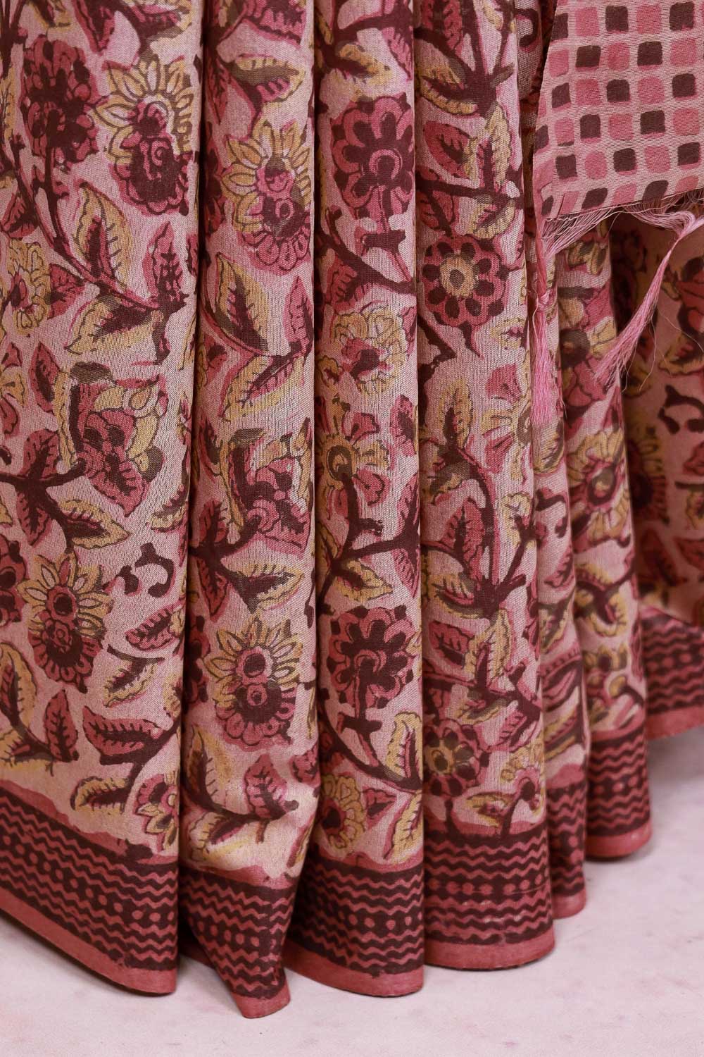 Onion Pink Soft Cotton Saree