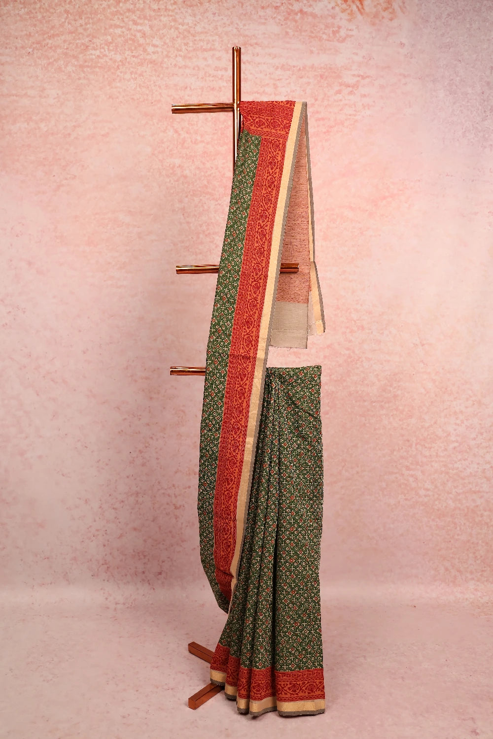 Green Chanderi Cotton Saree