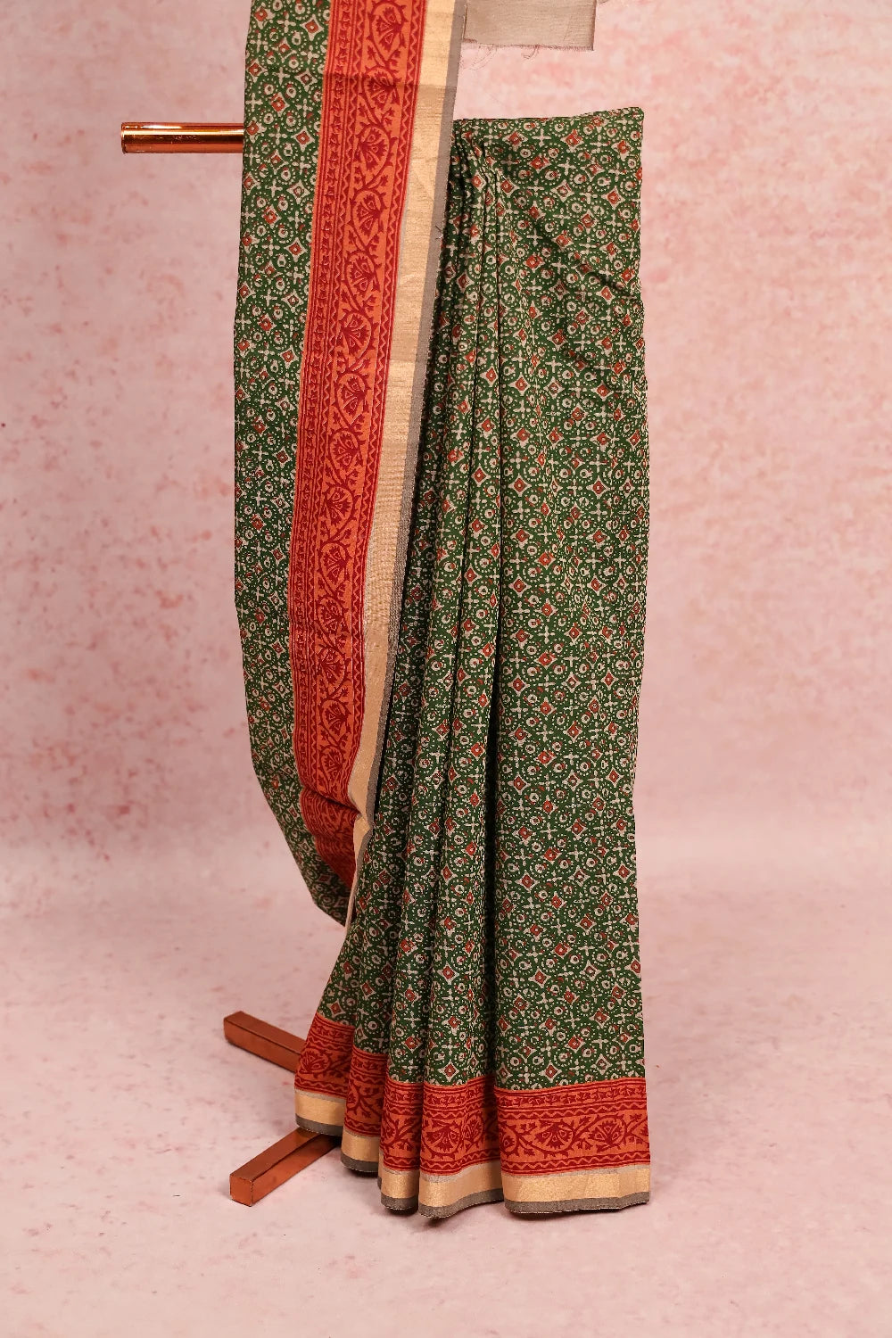Green Chanderi Cotton Saree