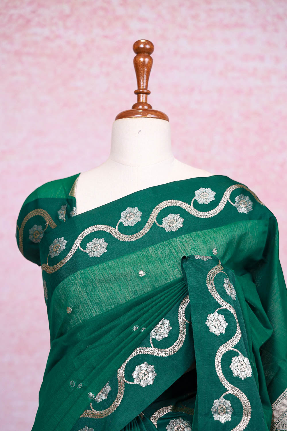 Green Semi Tussar Saree