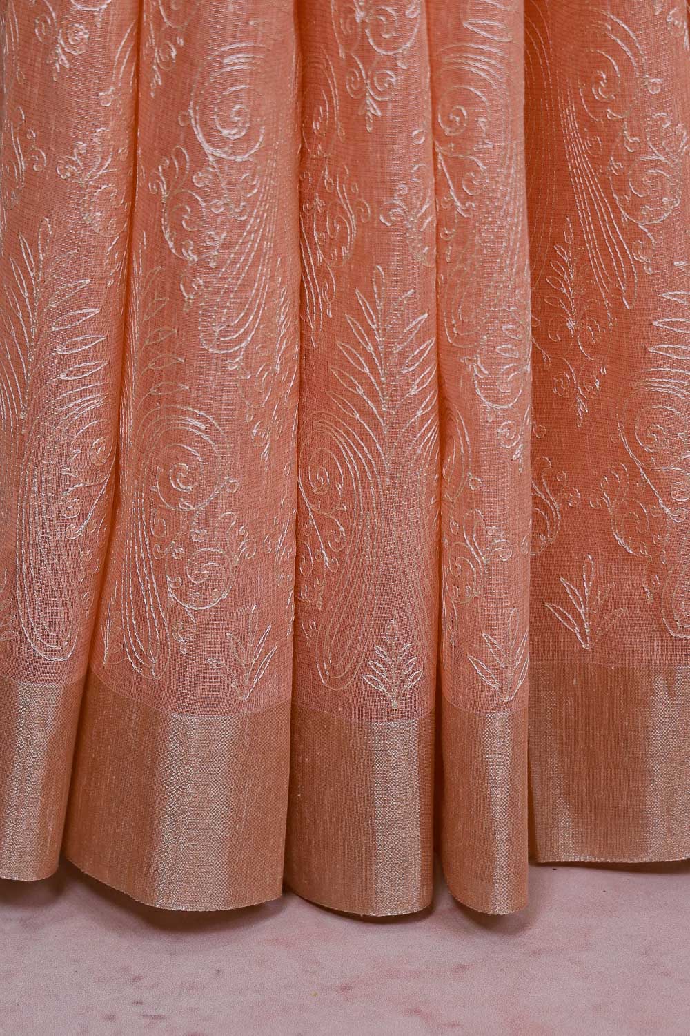 Peach Tissue Kota Saree