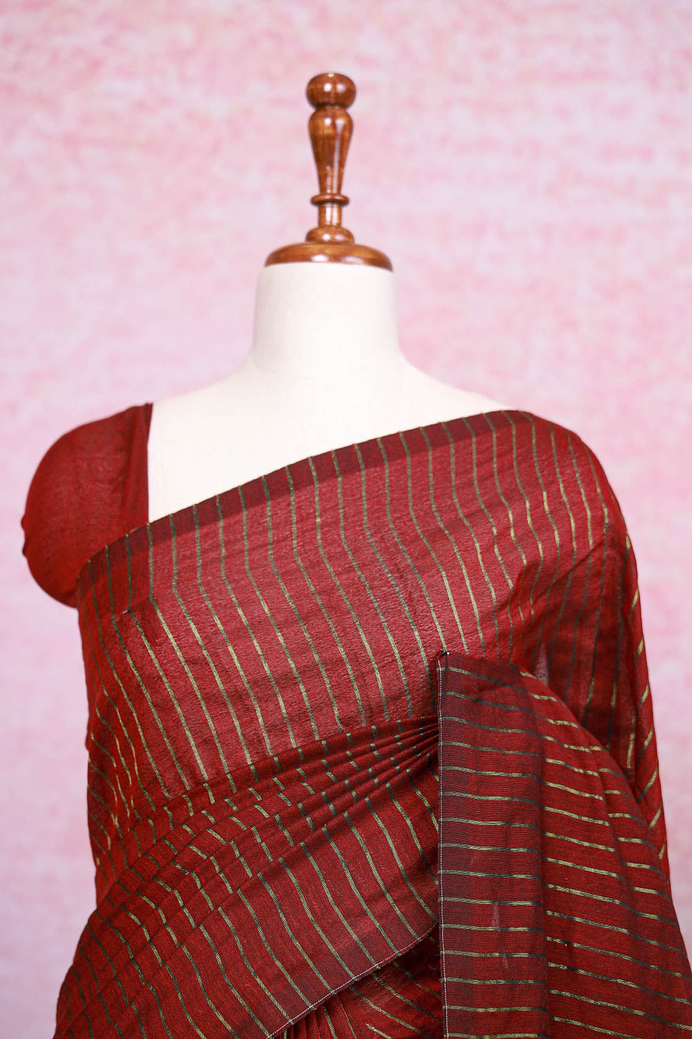 Maroon Cotton Saree