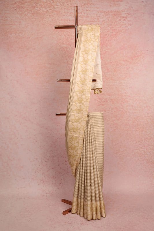 Off White Semi Tussar Saree
