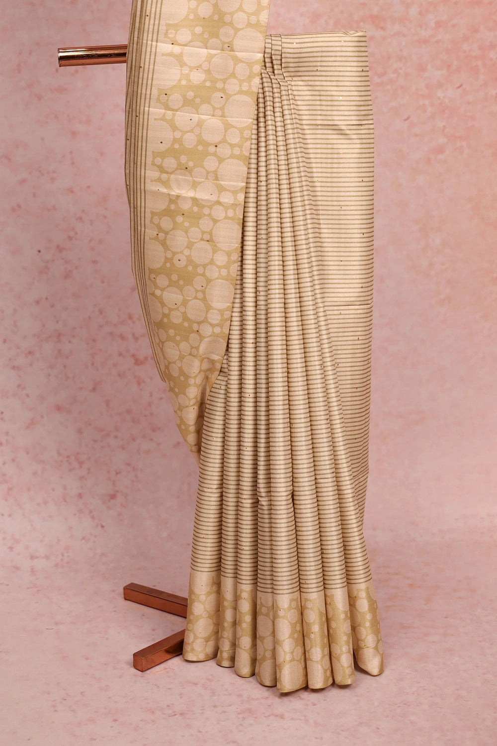 Off White Semi Tussar Saree