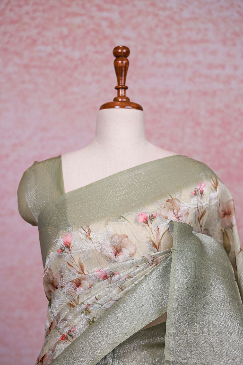 Cream Semi Tissue Saree