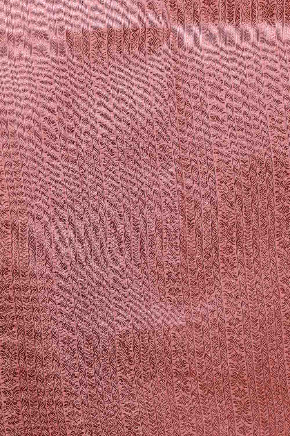 Dark Peach Semi Silk Saree