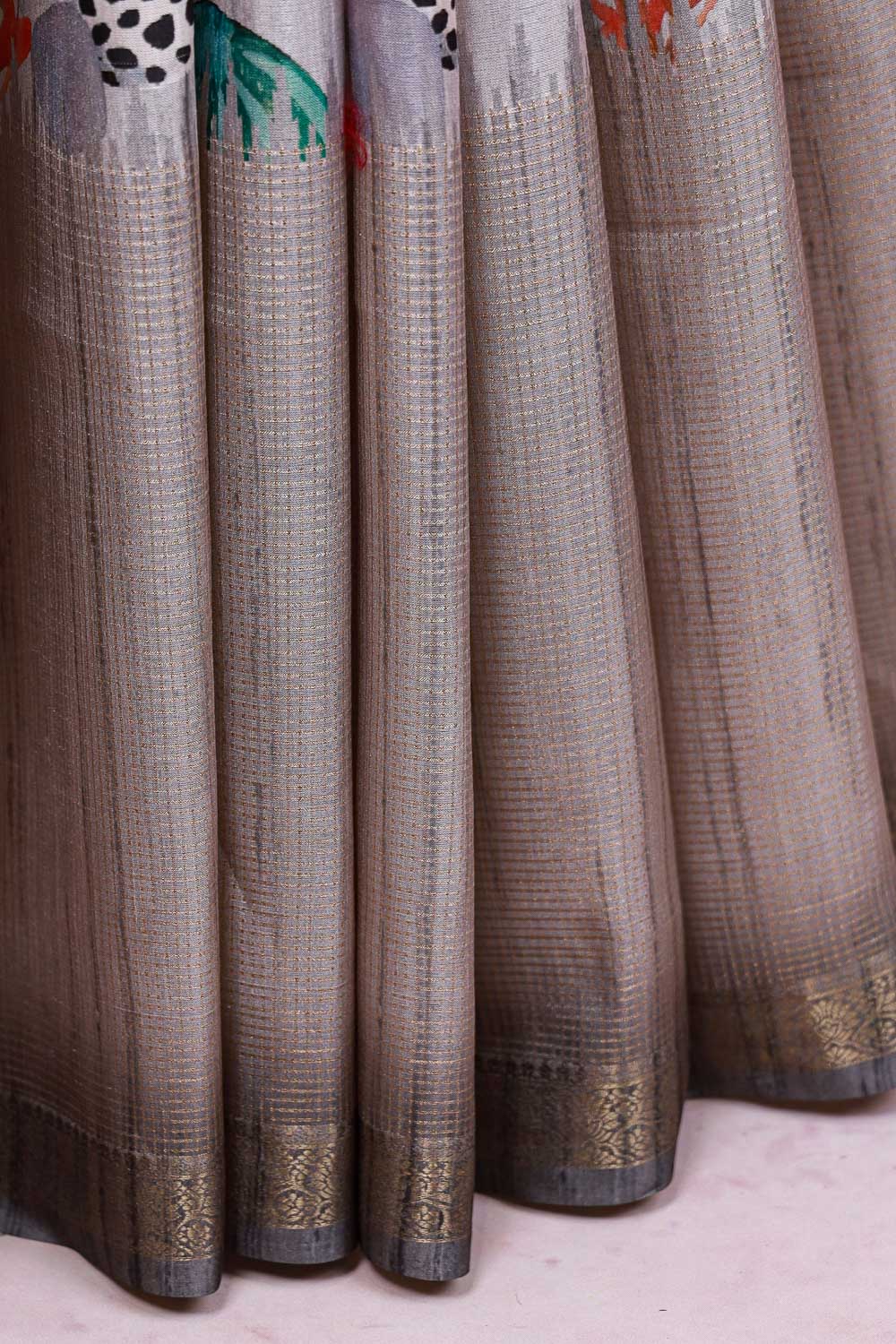 Ash Semi Tussar Saree