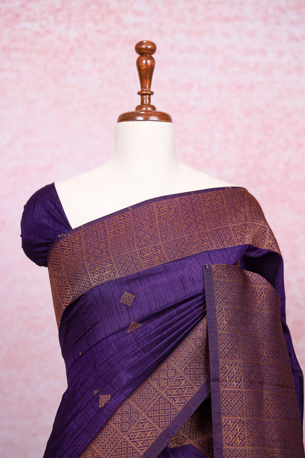 Violet Semi Jute Saree