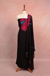Black Georgette Plain Body Unstitched Churidhar Material