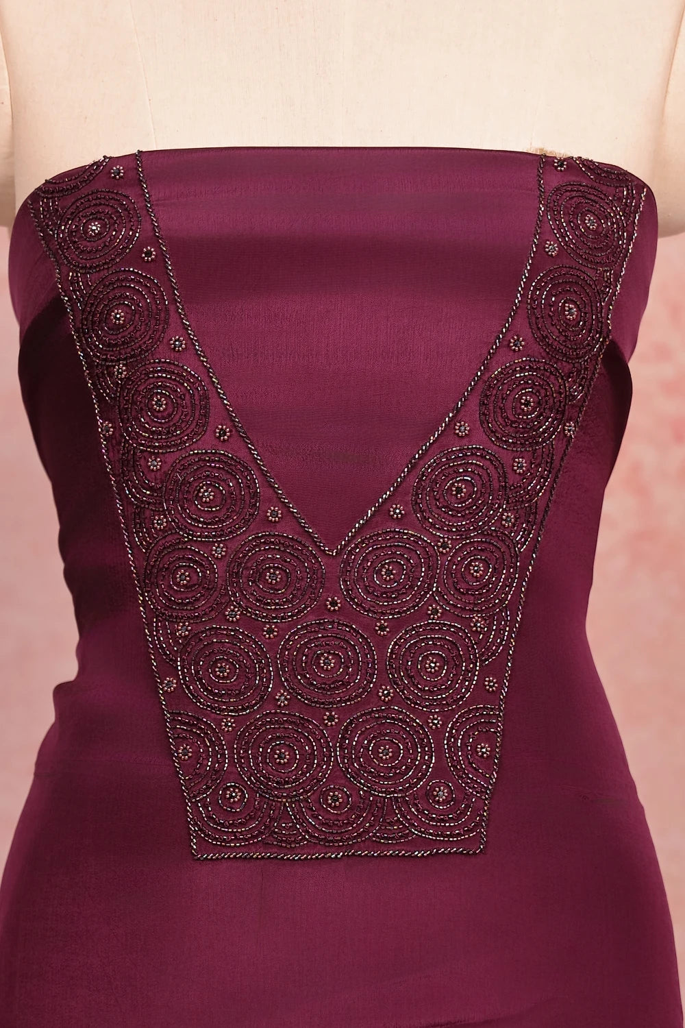 Purple Chiffon Plain Body Unstitched Churidhar Material