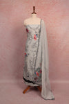 Powder Blue Organza Embroidery Unstitched Churidhar Material