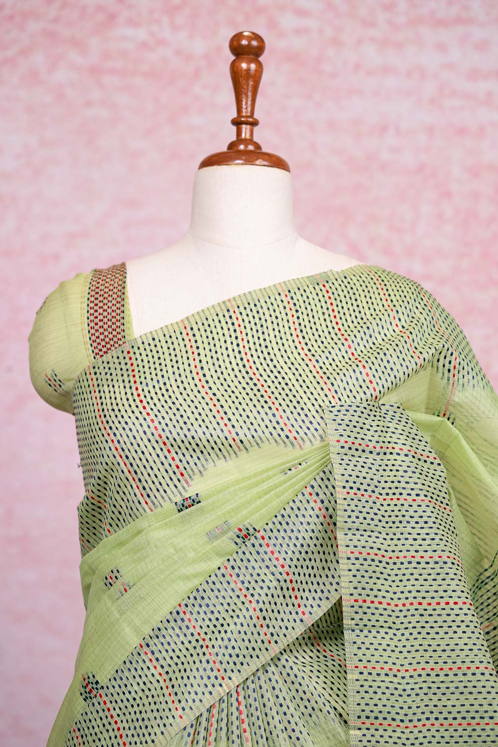 Light Green Semi Jute Saree