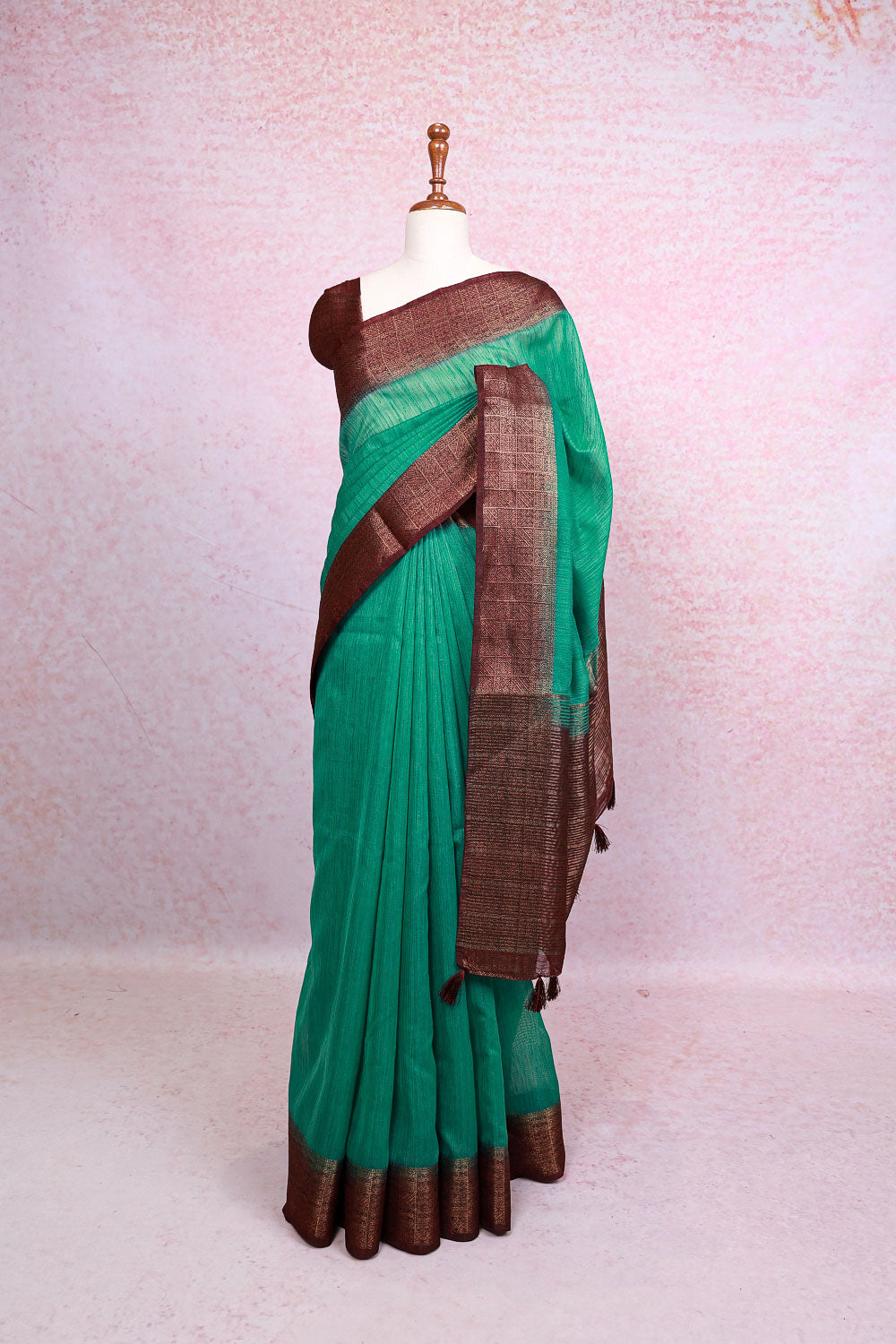 Green Semi Jute Saree