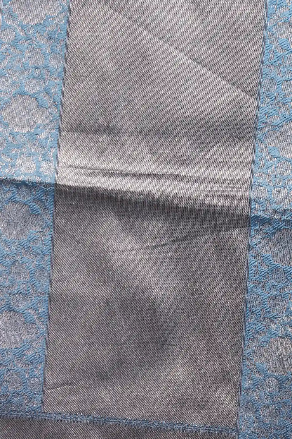 Teal Blue Jute Banarasi Saree