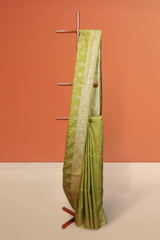Mehandi Green Semi Jute Saree