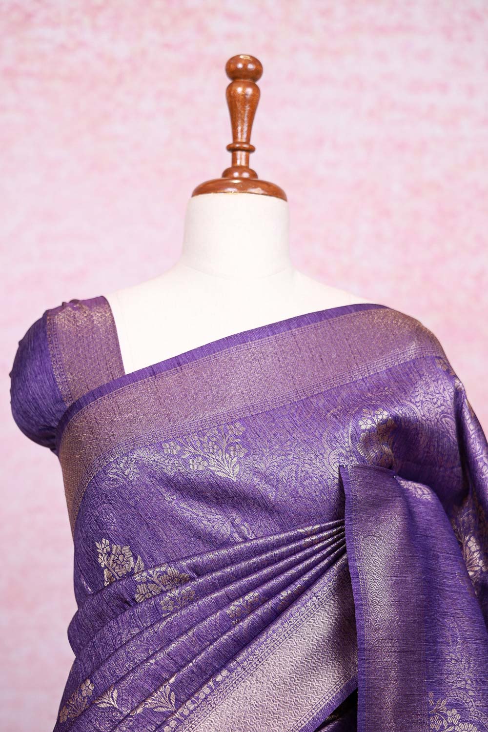 Violet Semi Jute Saree