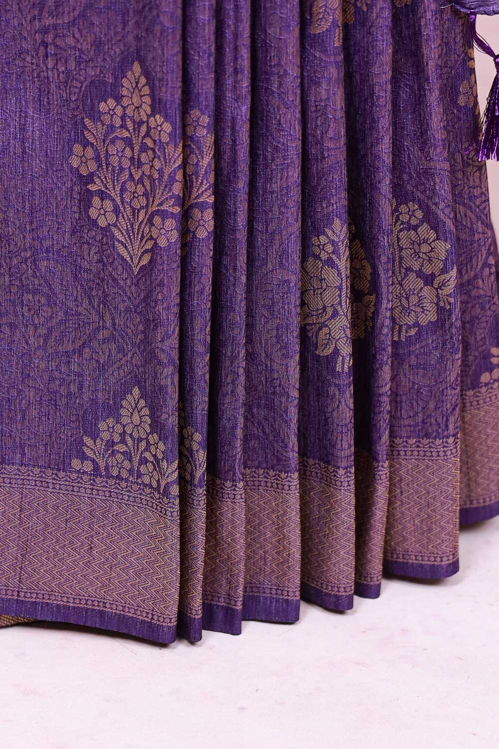 Violet Semi Jute Saree