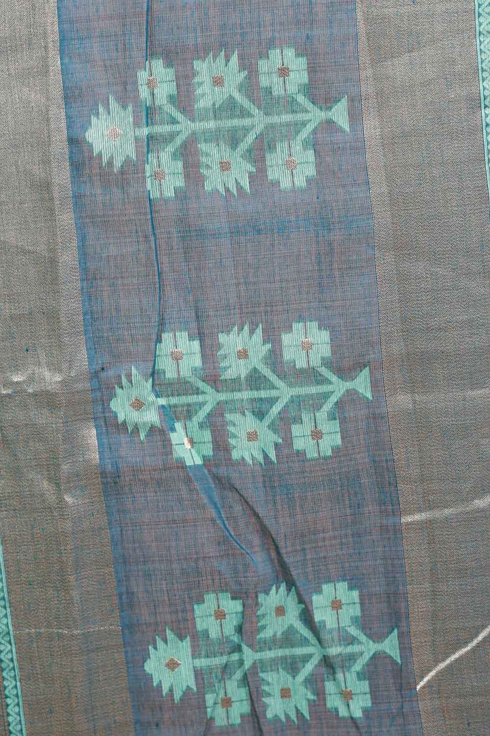 Light Green Semi Jute Saree
